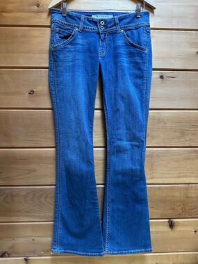 Vintage Hudson Flap Pocket Low rise Bootcut Flare Blue Denim dark wash 29
